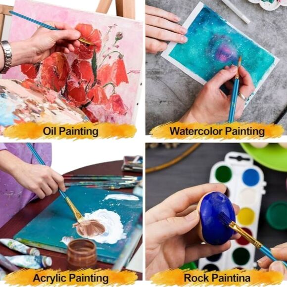 Paint Brushes 10 pieces Round Pointed Tip Artist Paintbrushes NWT - Picture 9 of 14